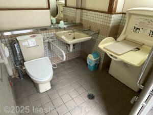 車いすトイレの個室内のようす
