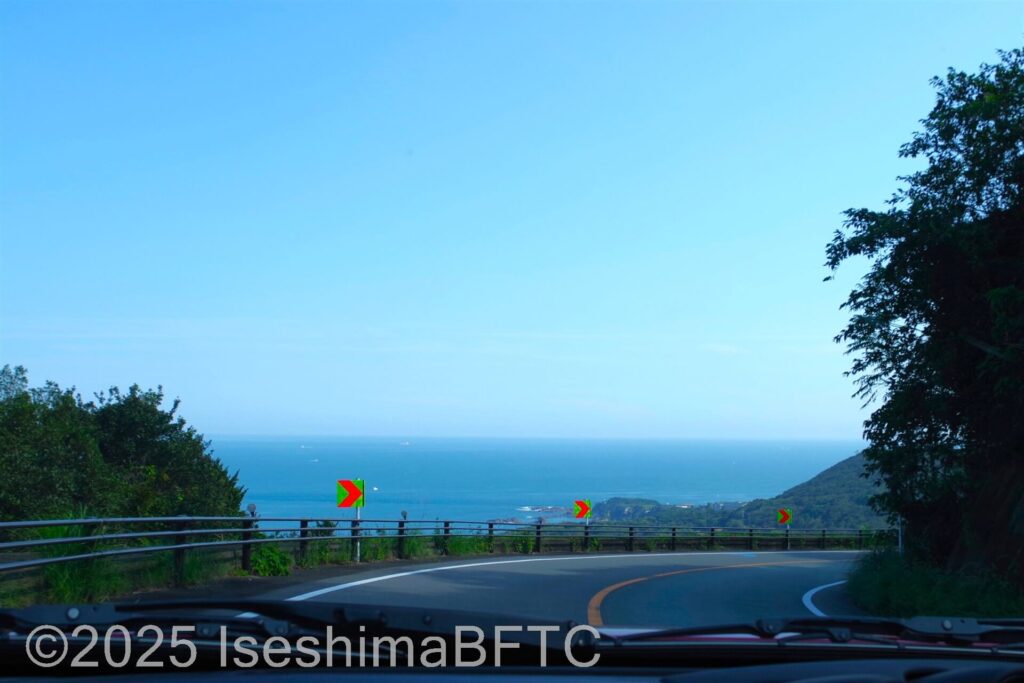 パールロードから見える水平線の写真