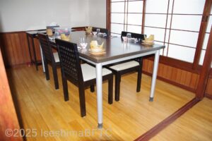 1階食事会場　テーブルのようす