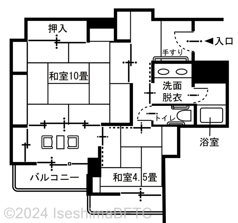 1階104号室「桜」平面図
