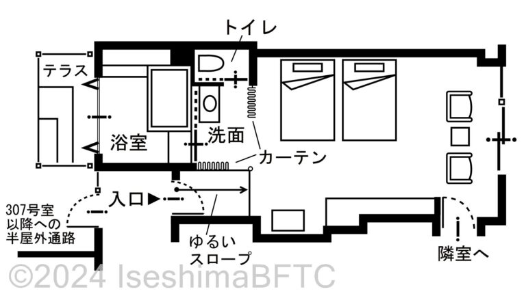 3階308号室「海のSuite　石の間」平面図