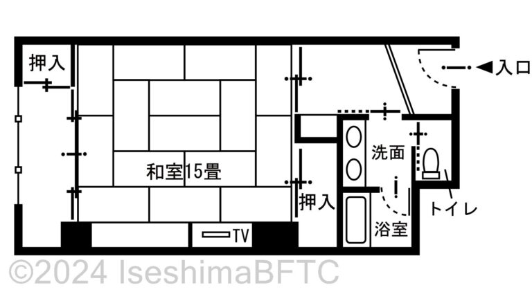新館和室15畳平面図