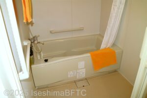 奥に浴槽、手前に洗い場