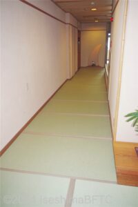 畳敷きの館内廊下