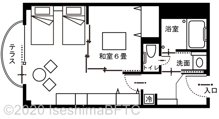 和洋室　平面図