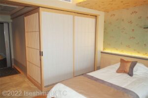 602号室　洗面の間仕切りを閉めたところ