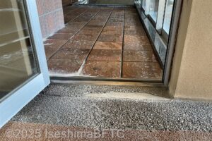 「風見の湯」男性用大浴場　露天風呂入口