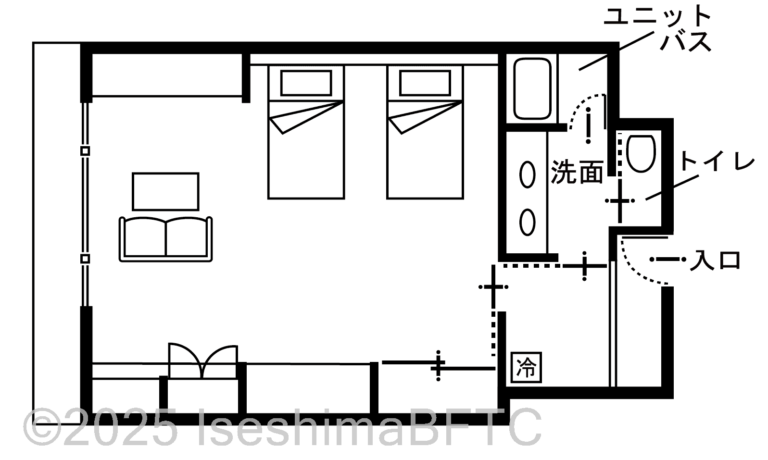 汀館14階　最上階「天空フロア」和モダン客室平面図