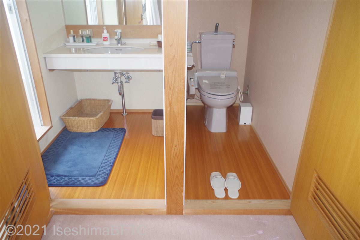 216号室　洗面とトイレのドア