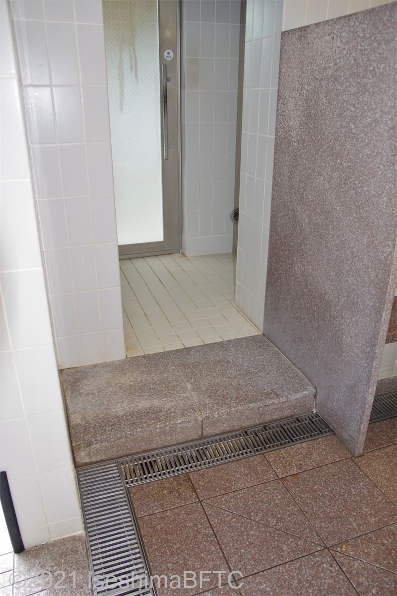 女性用大浴場　サウナ入口（洗い場側）